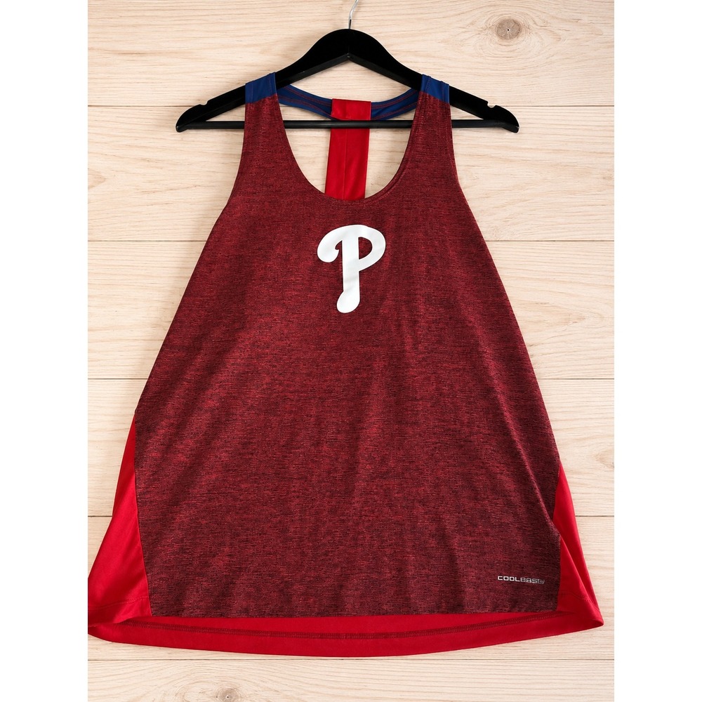 Majestic Philadelphia Phillies Women's Racerback Tank Top Red/Blue Large